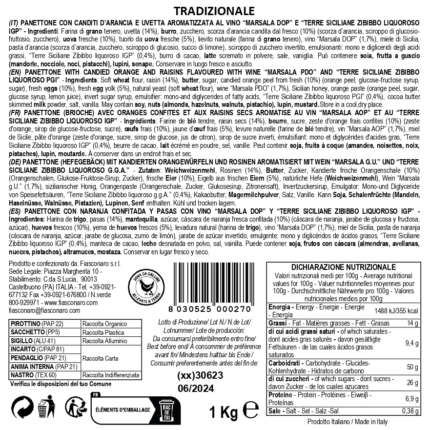 PANETTONE TRADIZIONALE MAXIMUS - Fiasconaro