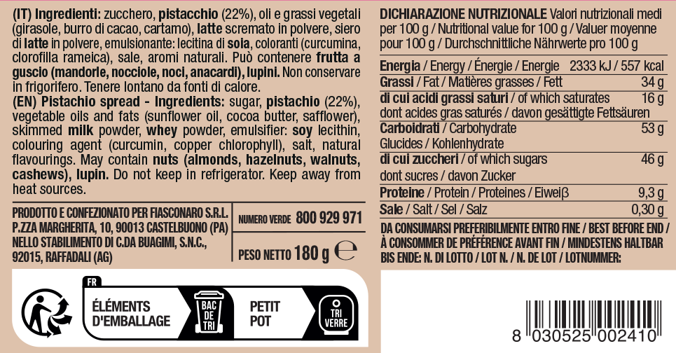 Crema di Pistacchio da spalmare - Fiasconaro
