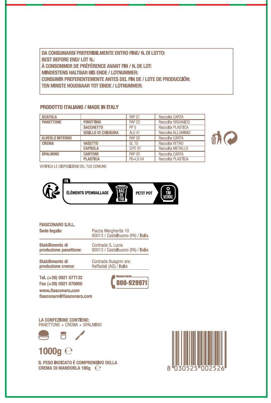PANETTONE ORO BIANCO - Fiasconaro - Alle mandorle