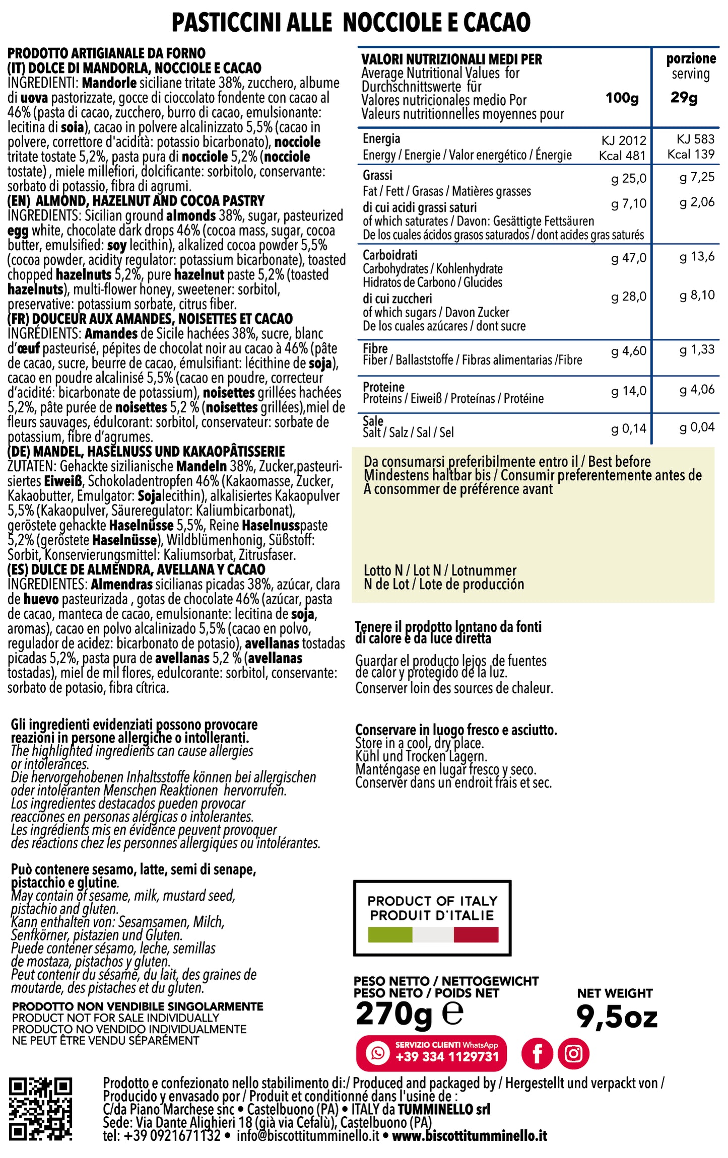Pasticcini alle nocciole e cacao