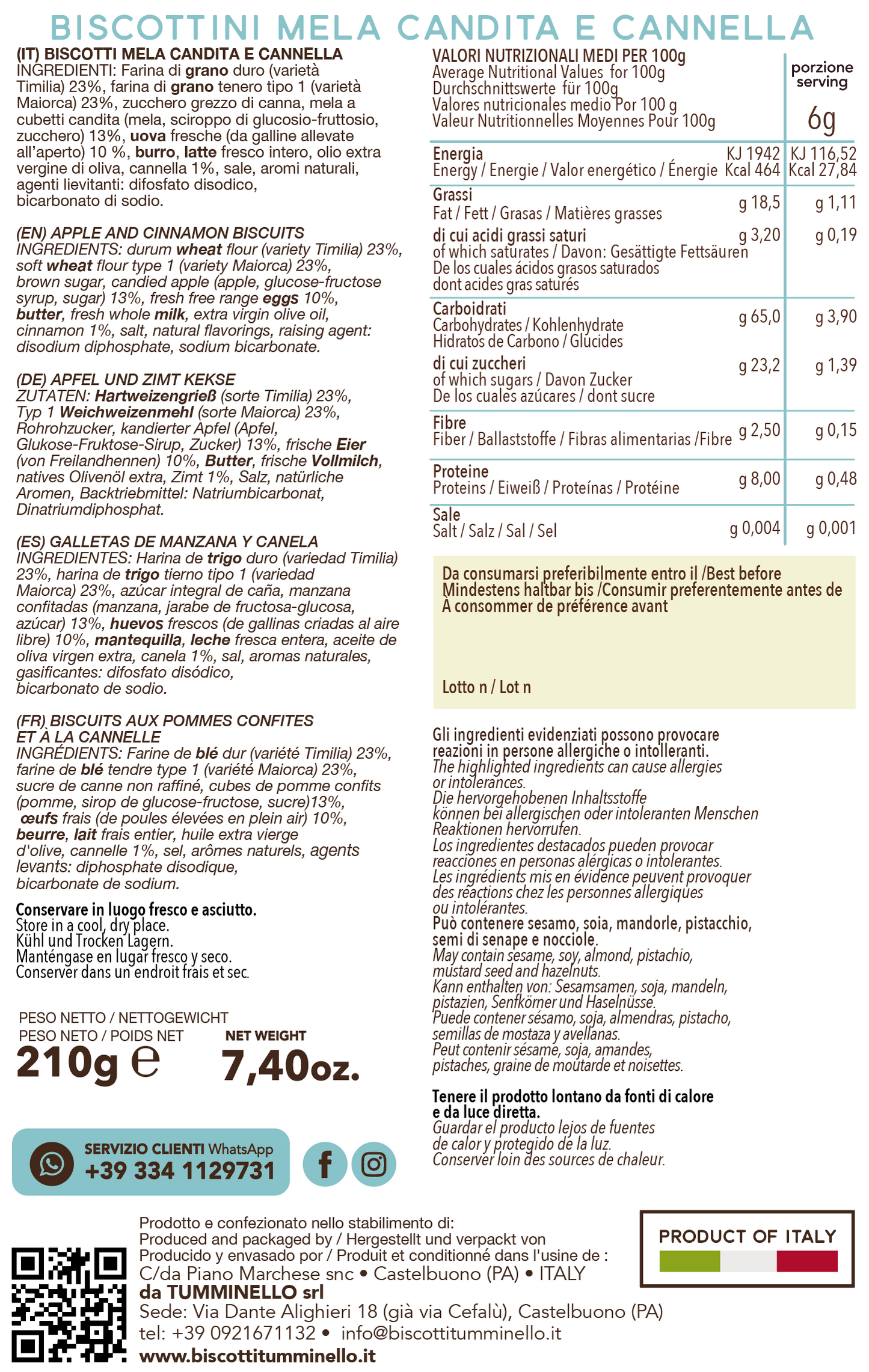 GraniSi Biscotti Mela e Cannella - Tumminello