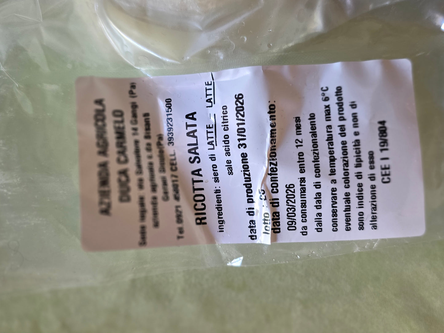 Ricotta salata siciliana  - circa 400g