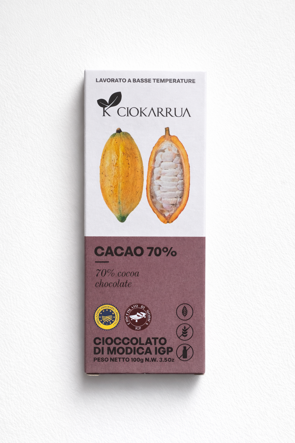 Cioccolato di Modica IGP Ciokarrua - Cacao 70% - 100g