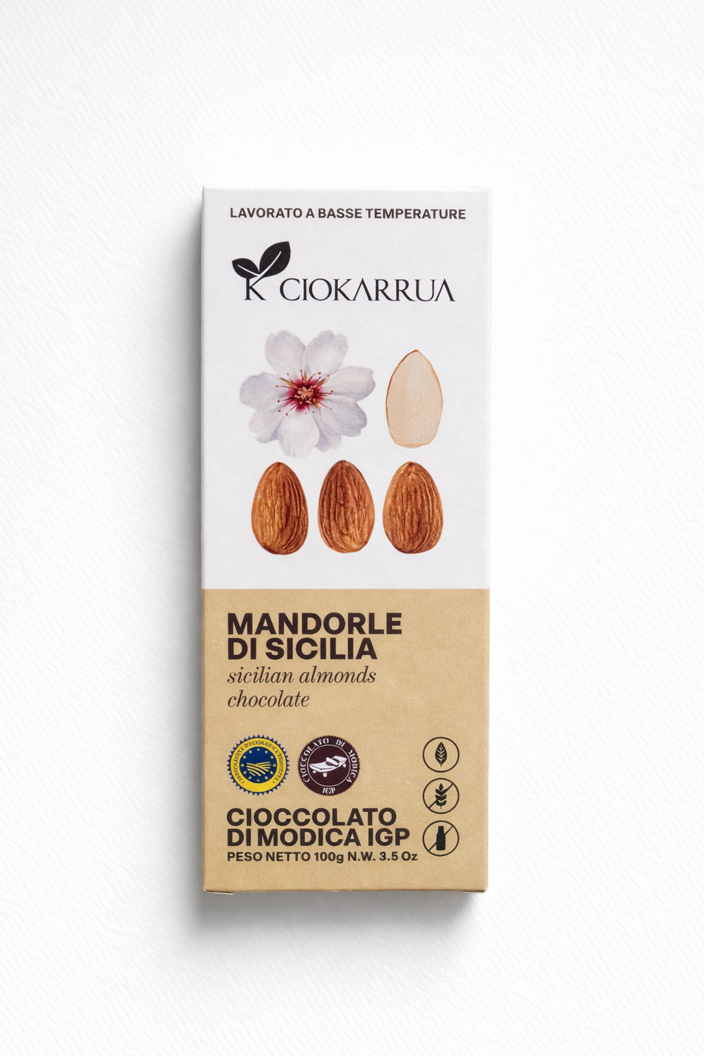 Cioccolato di Modica IGP con Mandorle di Sicilia