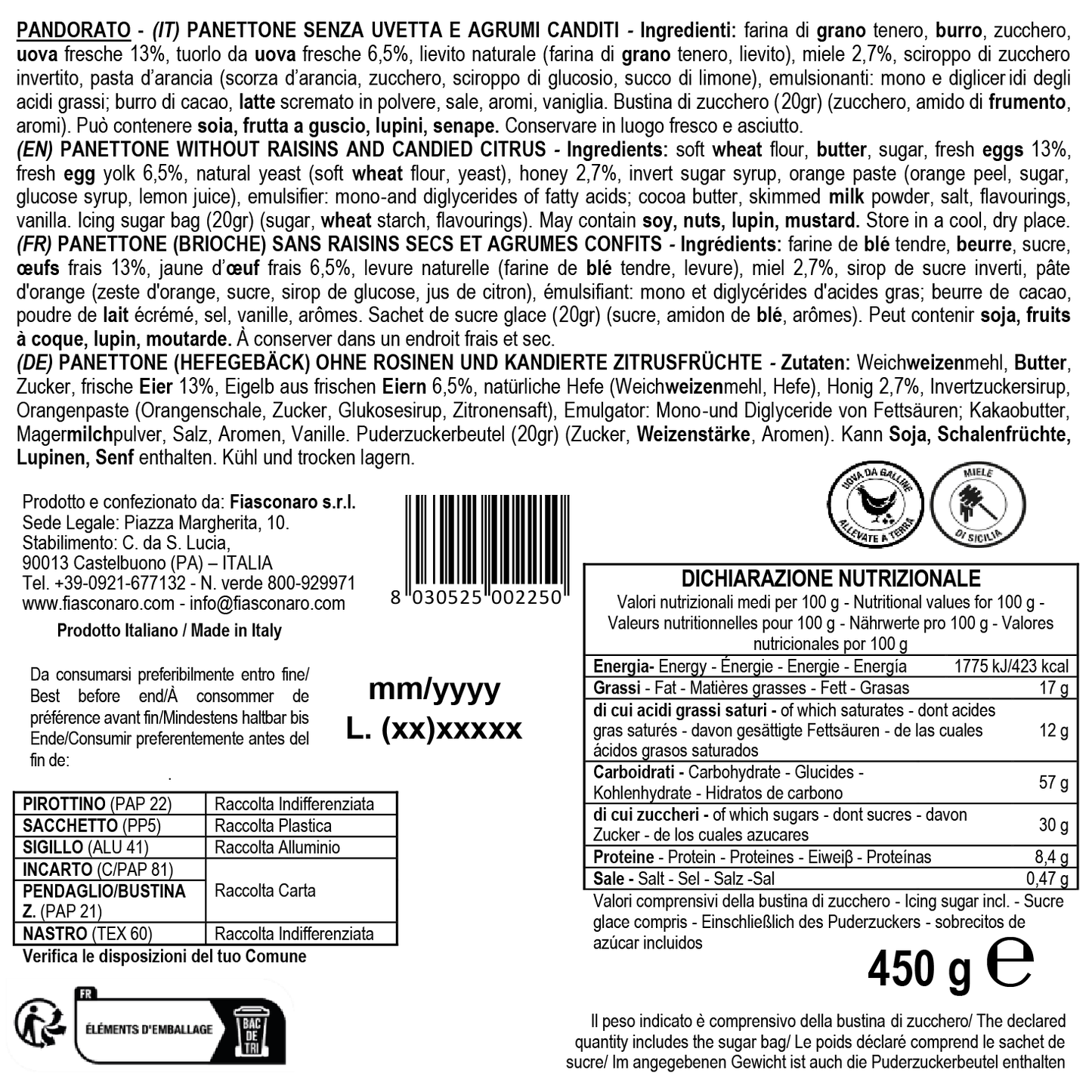 PANDORATO - Fiasconaro