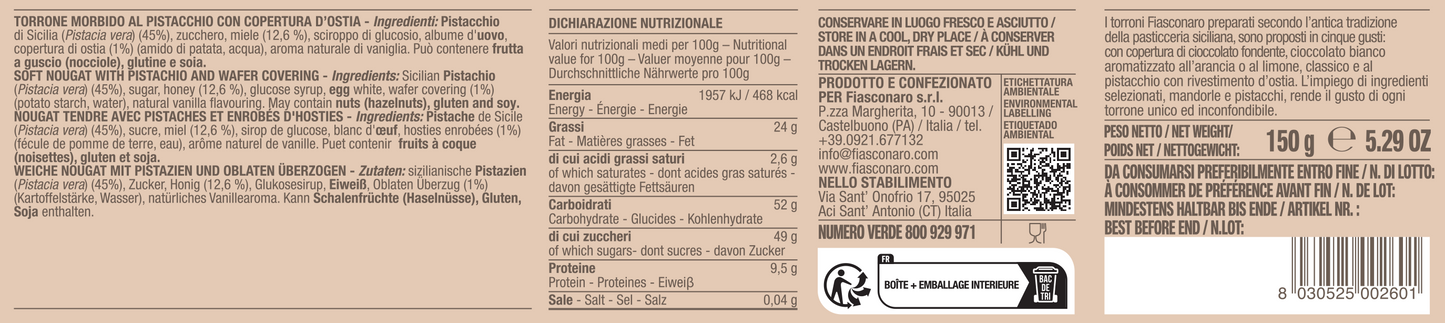 Torrone siciliano al pistacchio - Fiasconaro