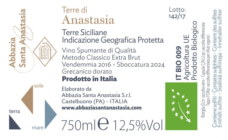 Terre di Anastasia 2016 metodo classico (84 mesi)