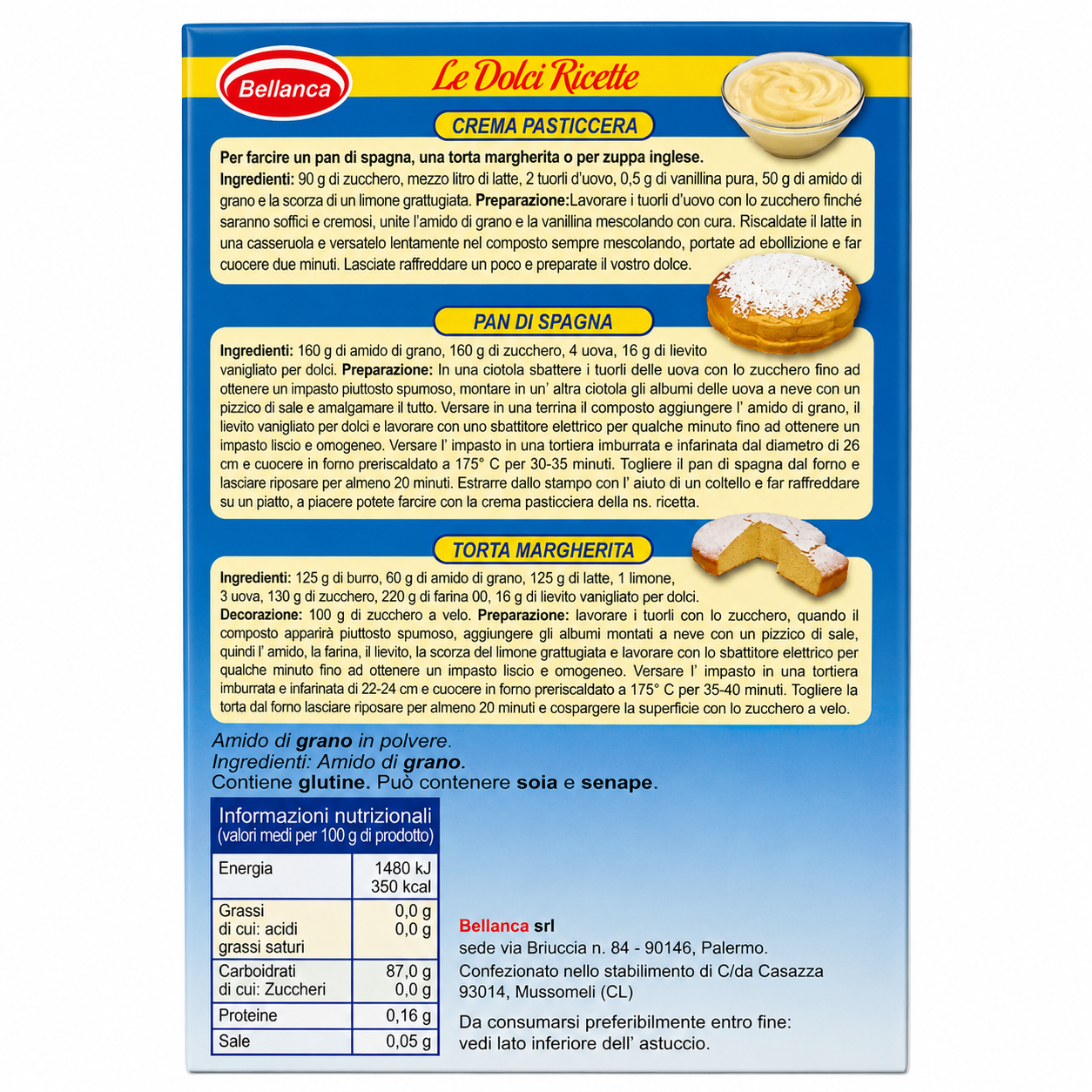 Amido per dolci 200 g - Bellanca