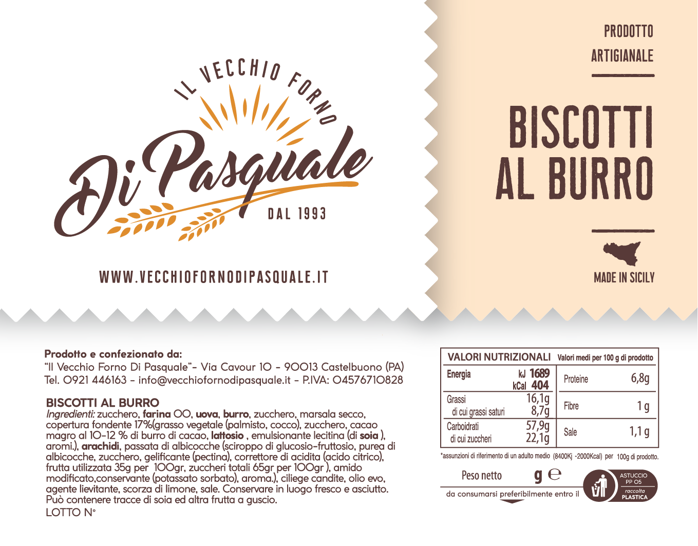 BISCOTTI AL BURRO - IL VECCHIO FORNO DI PASQUALE - CASTELBUONO