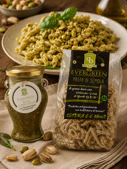 Busiate al pistacchio con pesto al pistacchio di Bronte DOP - Evergreen