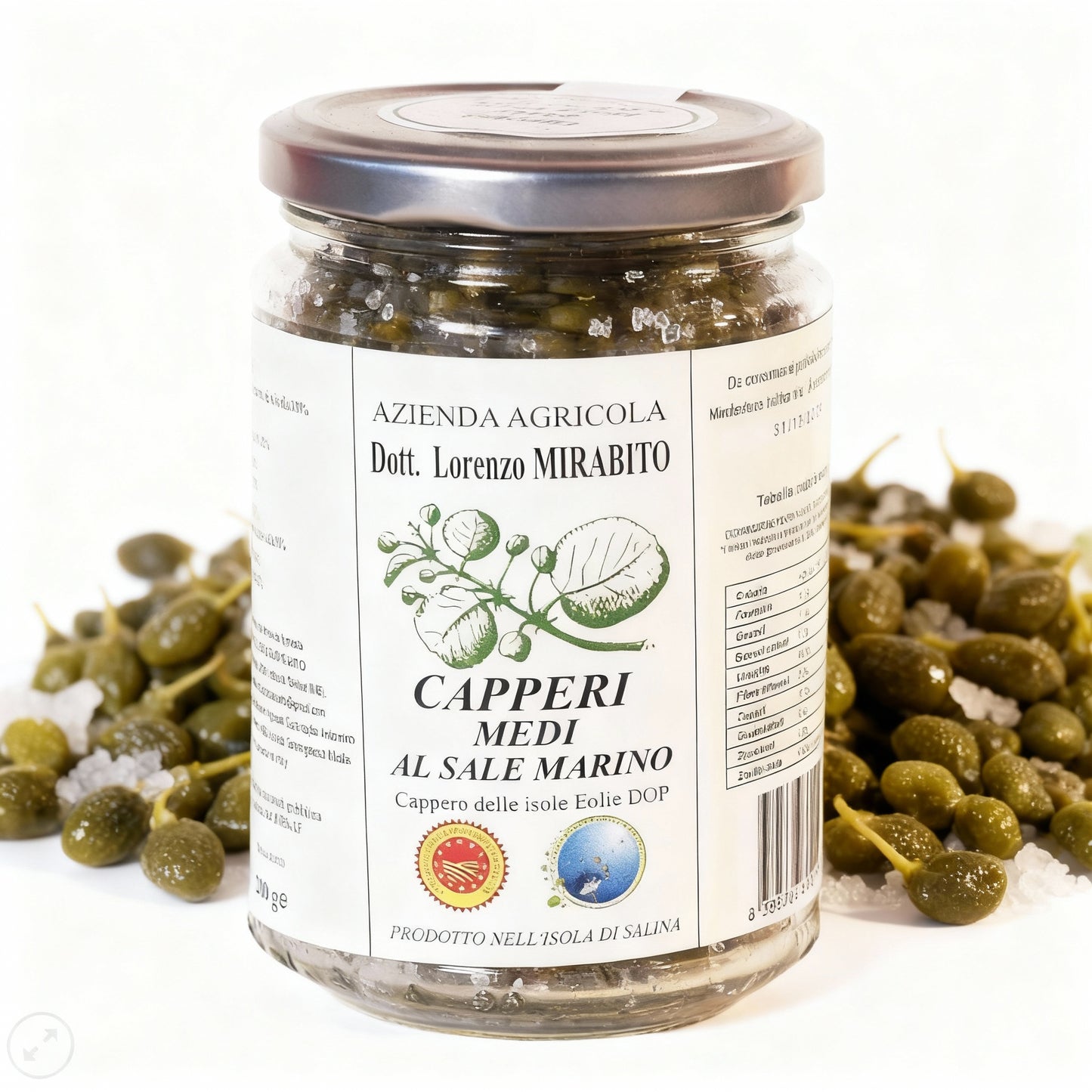 CAPPERI MEDI da 200 gr. al SALE MARINO - Azienda Agricola Lorenzo Mirabito