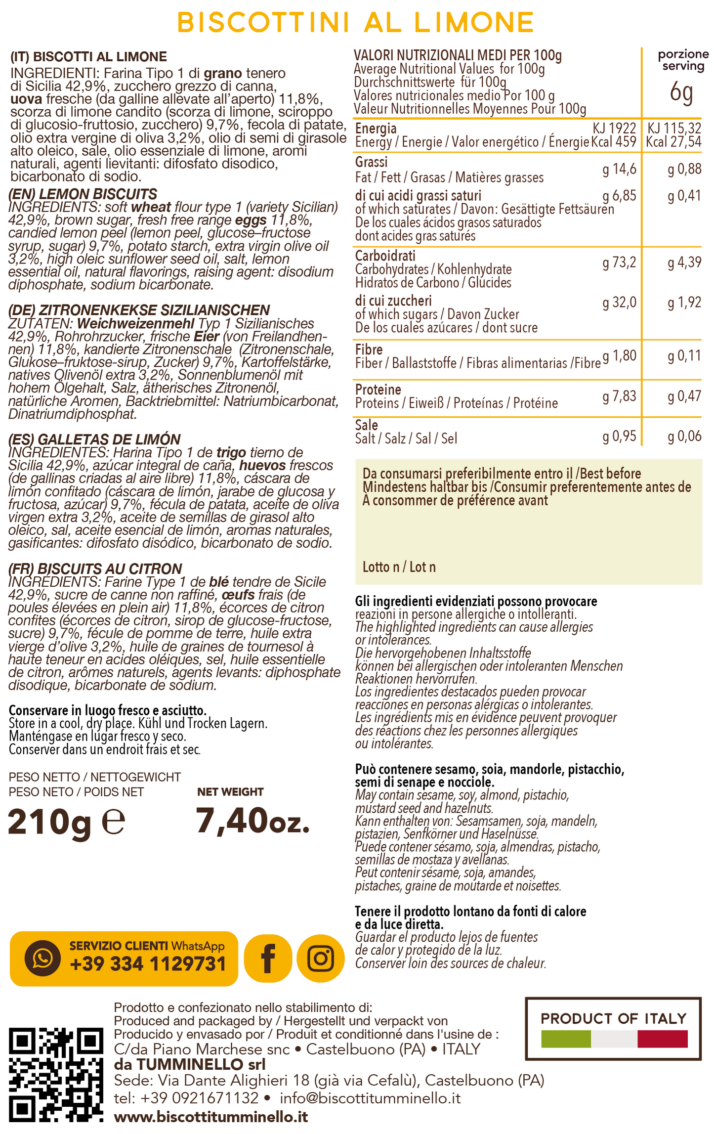 GraniSi LIMONE – NO MILK - Tumminello
