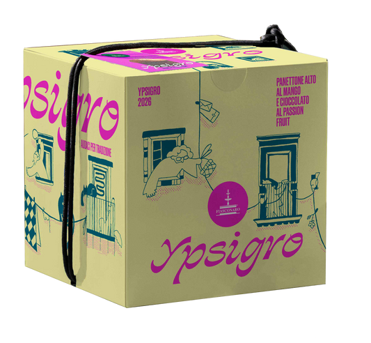 YPSIGRO 2026. PANETTONE ALTO AL MANGO E AL CIOCCOLATO PASSION FRUIT da 750 G