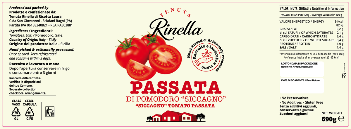 Passata di pomodoro "Siccagno" - Tenuta Rinella